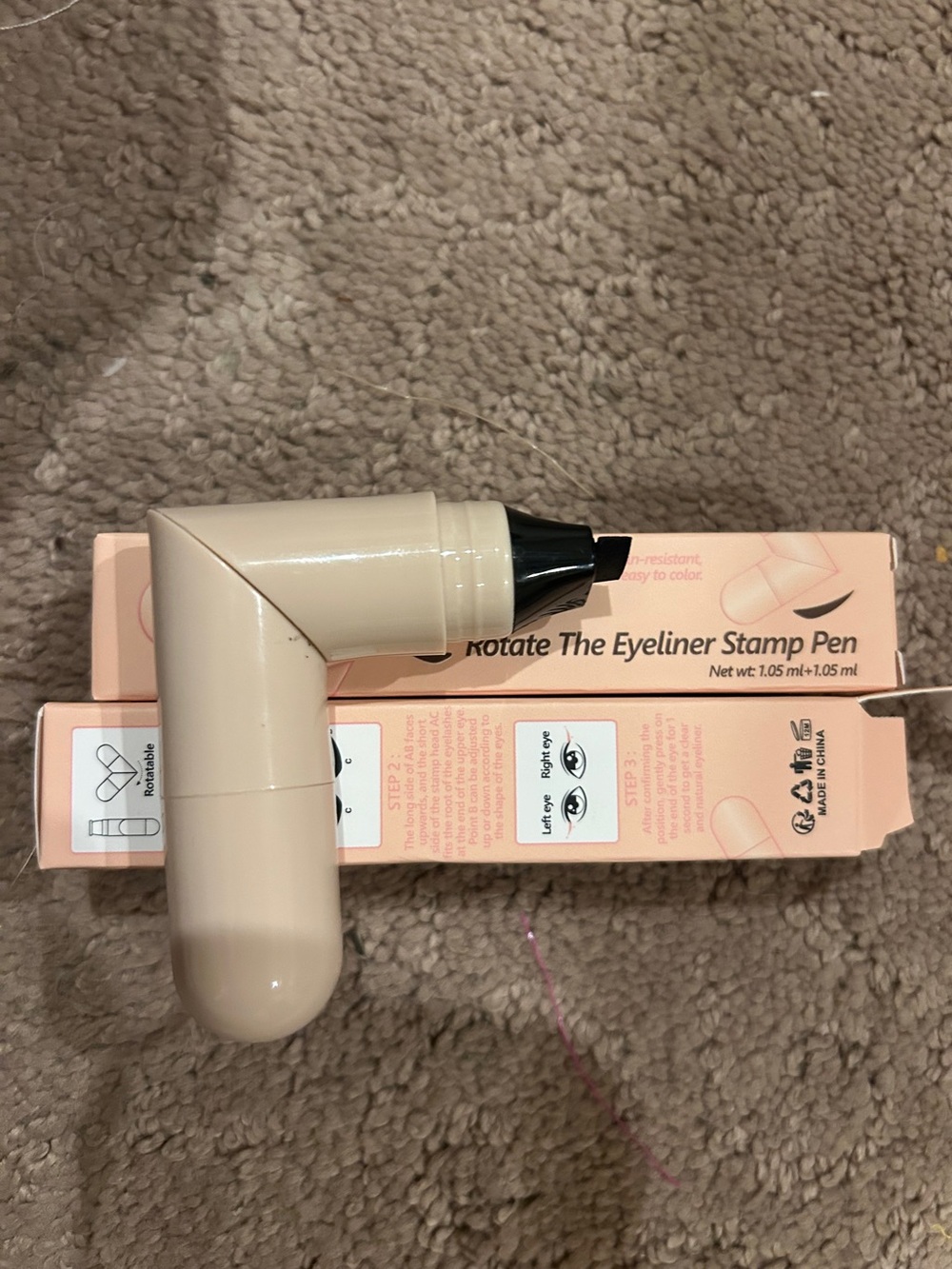 Beige Rotate Eyeliner Stamp Pen - Waterproof Winged Liner